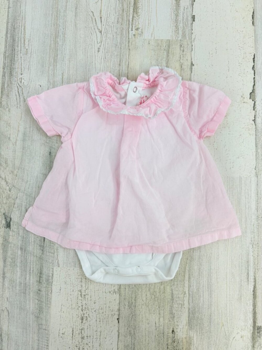 La Coqueta Baby Girls Sz 6 M Pink Dress Romper